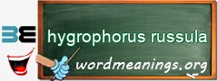WordMeaning blackboard for hygrophorus russula